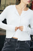 John Galt Gray Zoe Cable Knit Cardigan