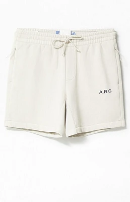 A.R.C. Cream Vintage Wash Heavyweight Fleece Sweat Shorts