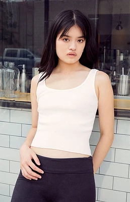 John Galt White Sheena Cropped Tank Top