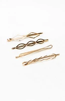 PacSun 4 Pack Gold Barrettes