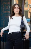 John Galt White Tori Thermal Long Sleeve Top