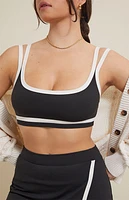 PAC 1980 WHISPER Active Black Double Strap Sports Bra