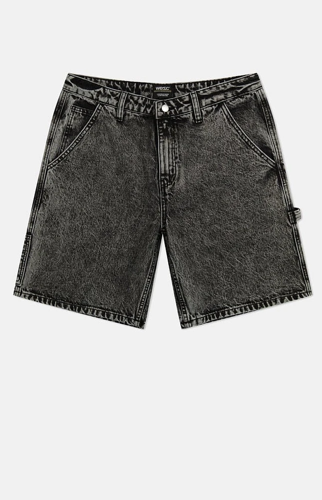 WeSC America Inc Acid Gray Denim Carpenter Baggy Shorts