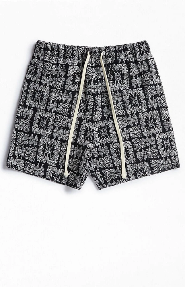 PacSun Black Paisley Tapestry Shorts