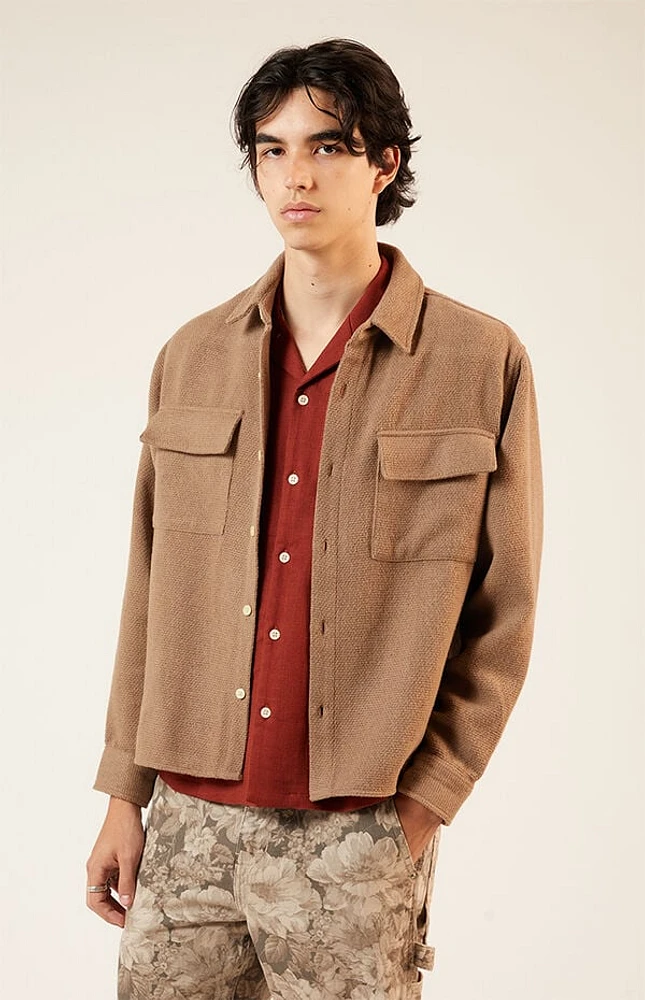 Pacsun Brown Tweed Overshirt