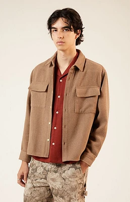 Pacsun Brown Tweed Overshirt
