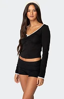 Edikted Sophia Contrast Lace Top