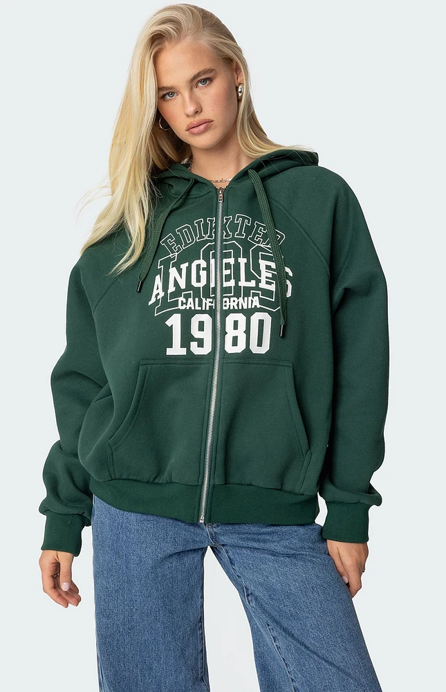 Edikted 1980 Oversized Zip Up Hoodie