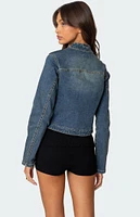 Edikted Double Buckle Denim Jacket