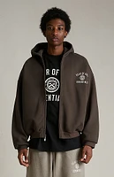 Fear of God Essentials Brown Heavy Fleece University Full Zip Hoodie