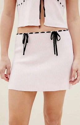 Beverly & Beck Josephine Tie Sweater Mini Skirt