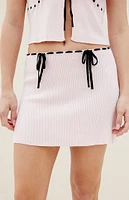 Beverly and Beck Josephine Tie Sweater Mini Skirt