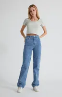 PacSun Light Blue Allover Ripped Boyfriend Jeans