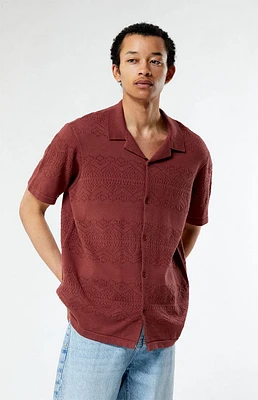 PacSun Hudson Burgundy Oversized Camp Shirt