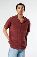 PacSun Hudson Burgundy Oversized Camp Shirt