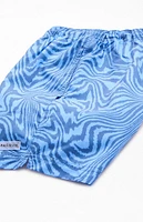 PacSun Blue Warp AOP 4.5" Swim Trunks