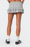 Edikted Delia Ruffled Terry Mini Skort