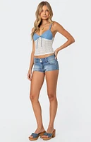 Edikted Denim & Eyelet Tank Top