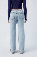 PacSun Jordyn Light Indigo Acid Low Rise Straight Leg Jeans