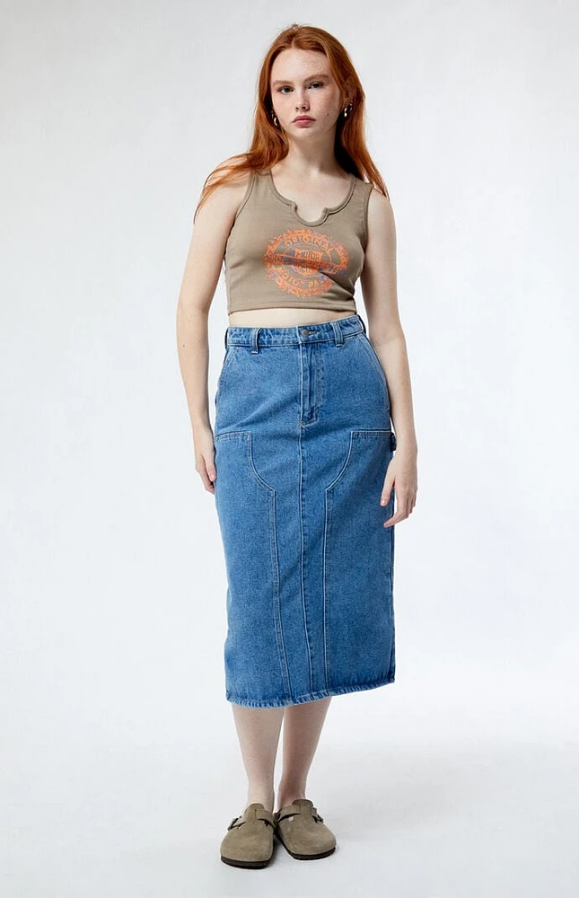 Obey Painters Denim Midi Skirt