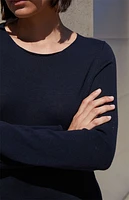 John Galt Navy Bell Sleeve Sweater