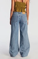 Pacsun Casey Ripped Low Rise Baggy Jeans Medium Indigo