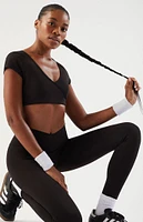 PAC 1980 WHISPER Black Active Anya Surplice Bralette Top