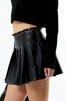 Glamorous Faux Leather Grommet Mini Skirt