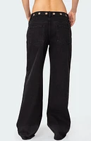 Edikted Libby Grommet Waist Jeans