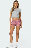 Edikted Gingham Scrunch Shorts