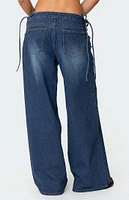 Edikted Katt Lace Up Baggy Jeans