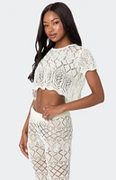 Edikted Fable Crochet Crop Top