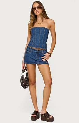Edikted Camelia Denim Mini Skort