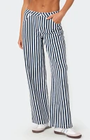 Edikted Striped Low Rise Jeans