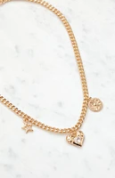 LA Hearts Charm Chain Necklace