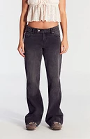 PacSun Jade Button Tab Low Rise Bootcut Jeans Black