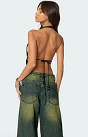 Edikted Studded Open Back Halter Top