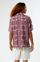 PacSun Brown Paisley Camp Shirt