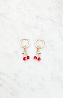 LA Hearts Cherry Charm Hoop Earrings