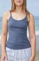 John Galt Dark Blue Beyonca Long Tank Top