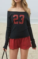 John Galt 23 Long Sleeve Off-The-Shoulder Top