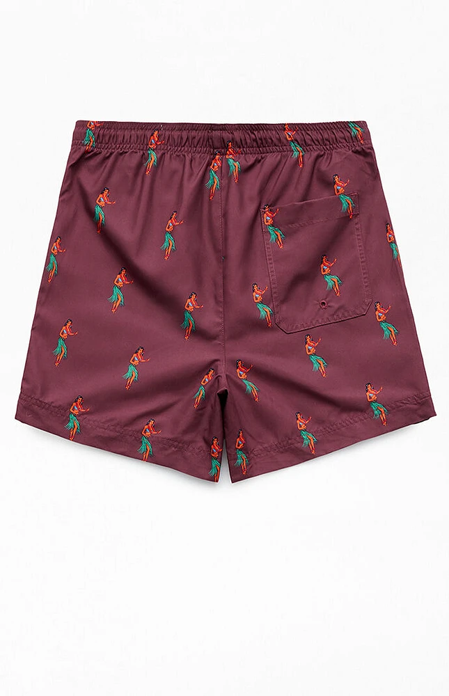 PacSun Hula AOP 4.5" Swim Trunks