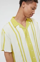 PacSun Gold Nouveau Stripe Woven Camp Shirt