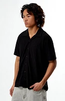 Pacsun Black Pointelle Camp Shirt