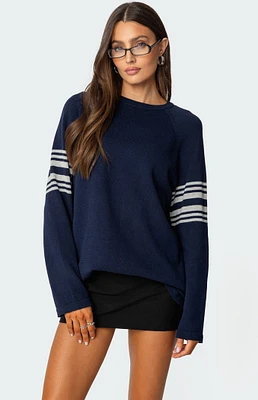 Edikted Contrast Stripe Oversized Knit Top