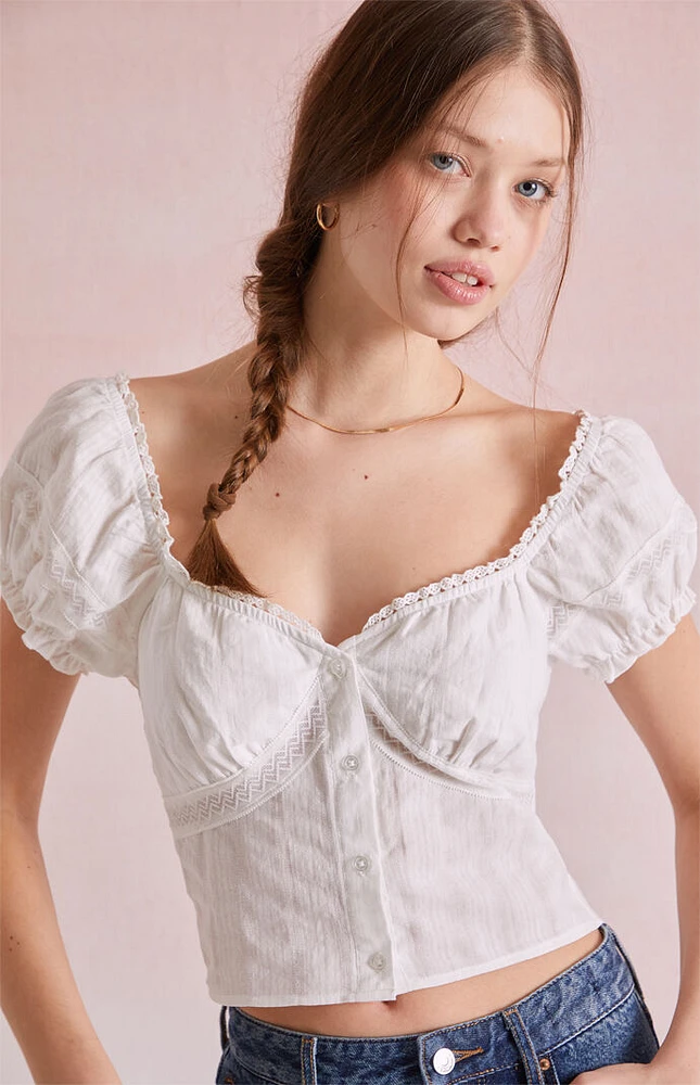 Beverly and Beck Claudia Embroidered Top