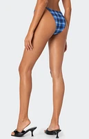 Edikted Preppy Plaid String Bikini Bottom