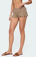 Edikted Kairi Bead Crochet Shorts