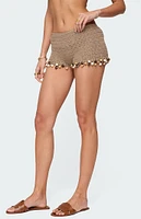 Edikted Kairi Bead Crochet Shorts