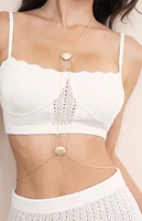 Ettika Scallop Shell & Crystal Body Chain